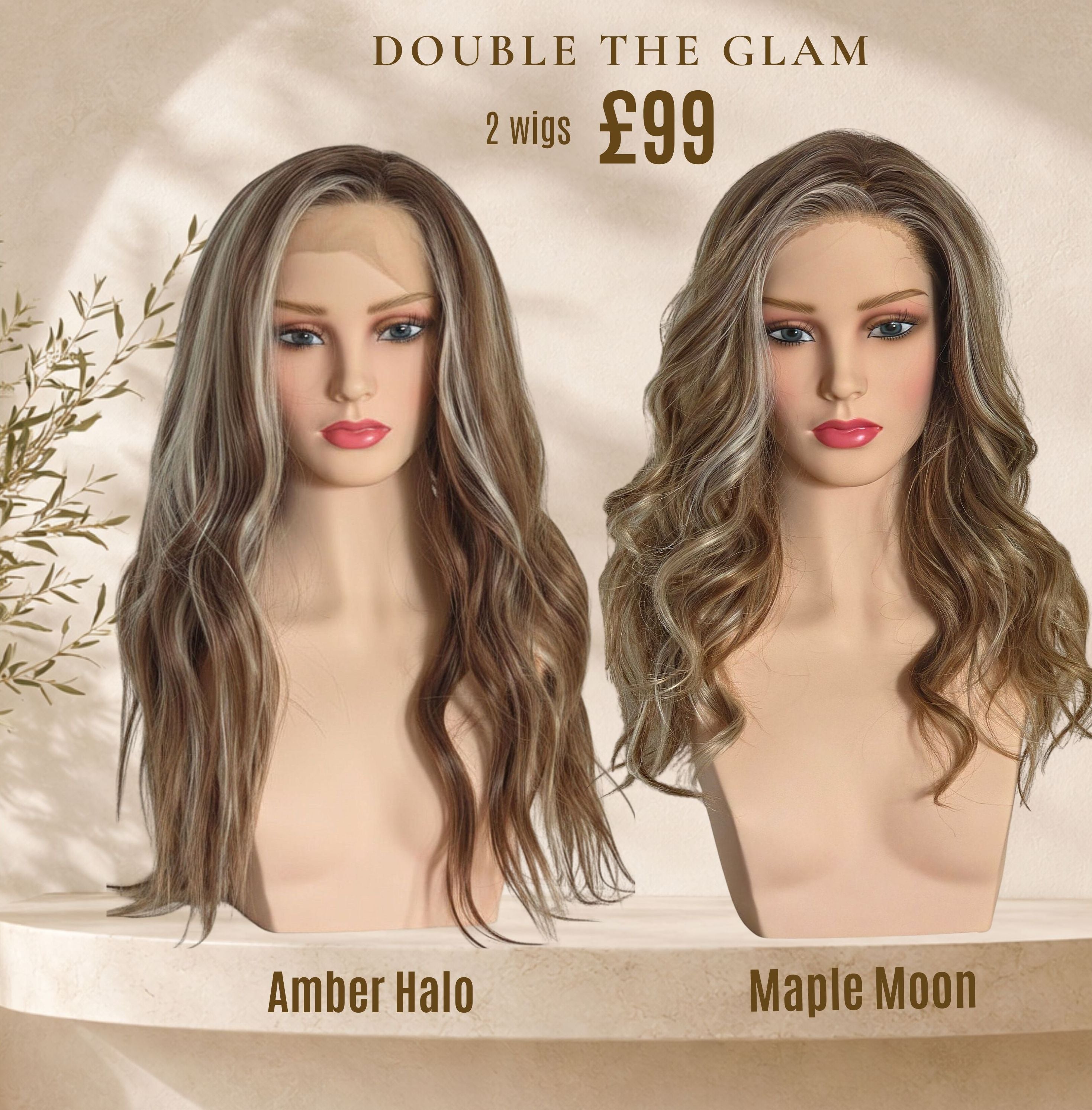 2 Wigs for £99 - Amber Halo and Maple Moon